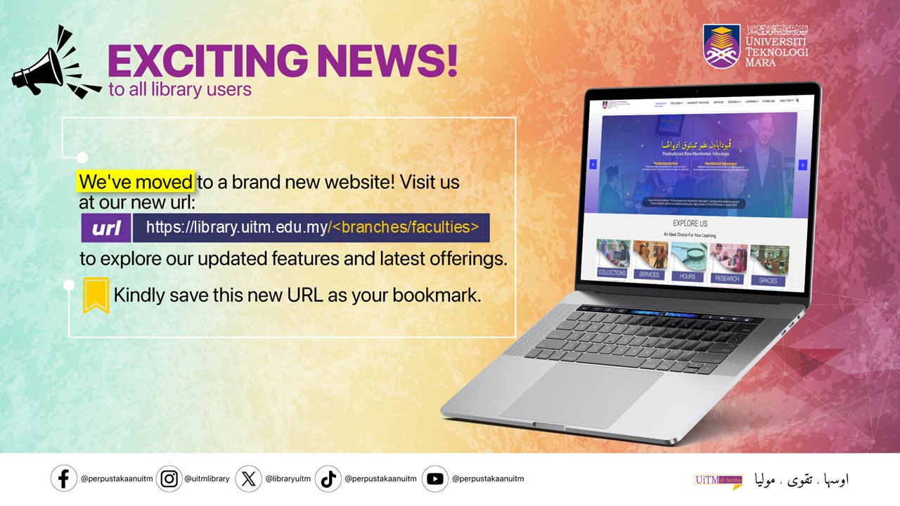 Announcement: UiTM Library's New Website URL