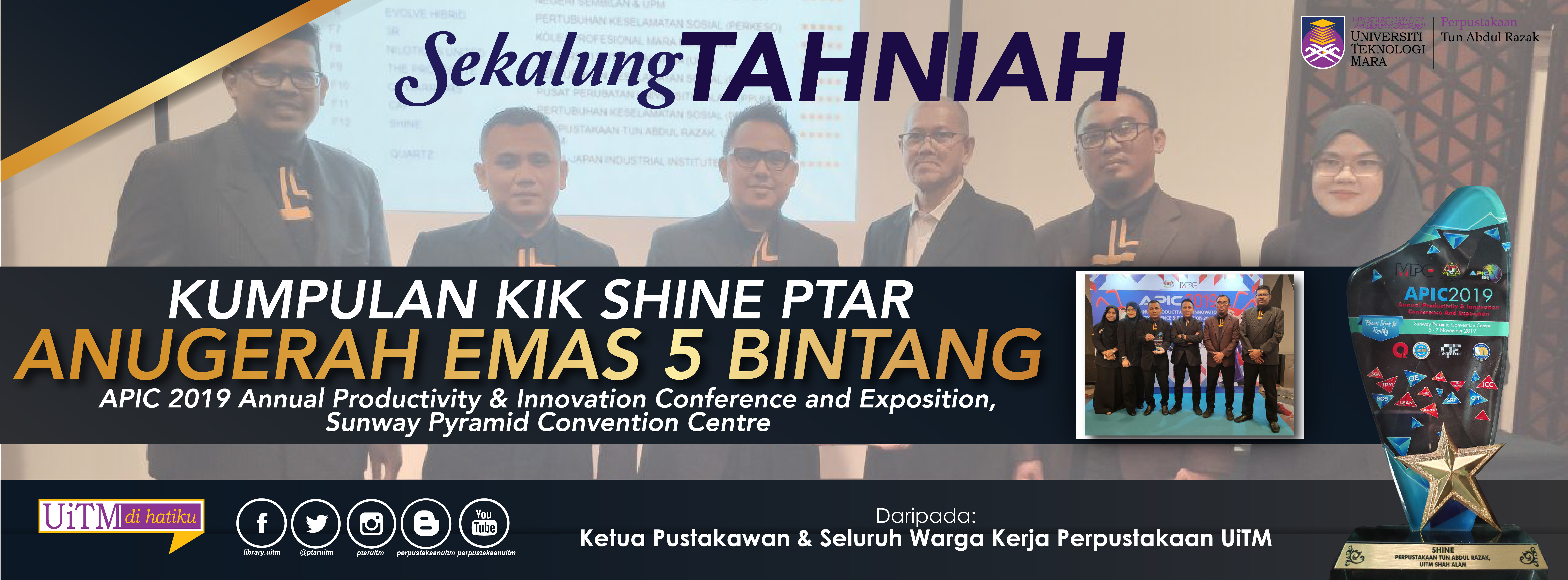 Tahniah KIK Shine Anugerah Emas 5 Bintang di APIC National Team Excellence